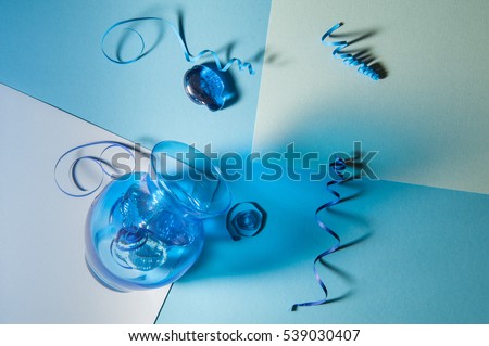 blue set on blue background