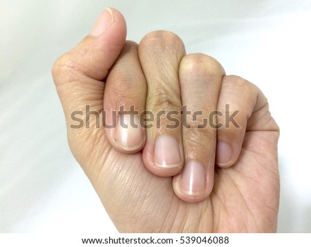 male hand on the isolated background