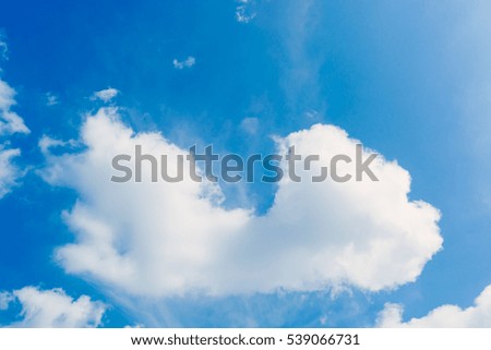 Abstract white cloud on blue sky background.