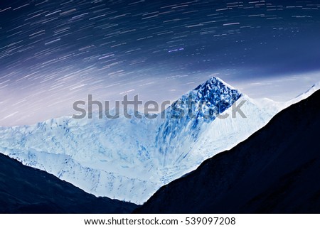 Milky way and mountains landscape