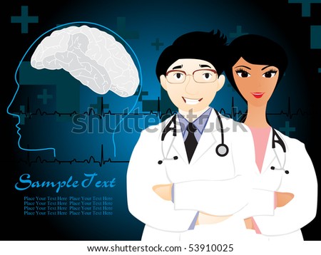 vector illustration of medical background with doctors