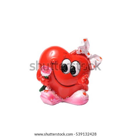 Red heart smiles. Toy for Valentine's day
