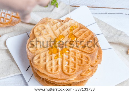 Set of circle waffles.