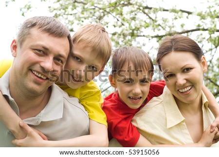 boys with family