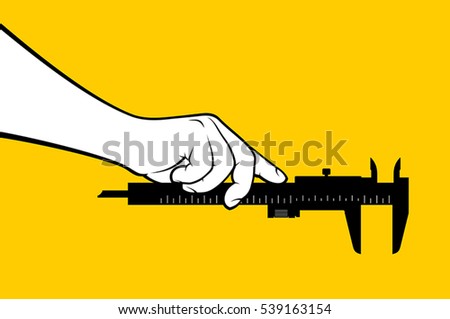 Man hand using caliper