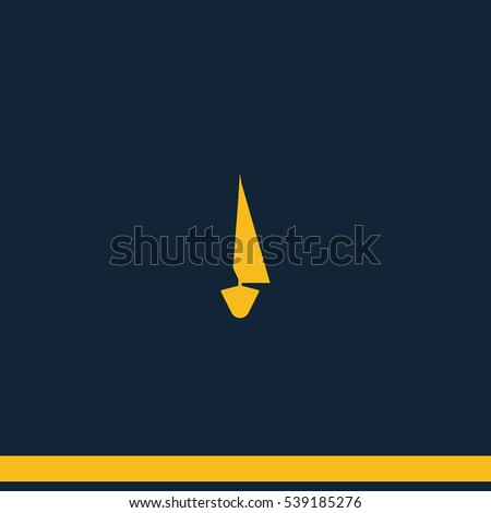 Simple flat front view sailboat icon.