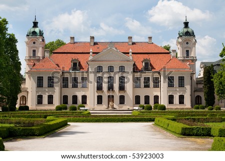 restaurated baroque palace in poland Royalty-Free Stock Photo #53923003
