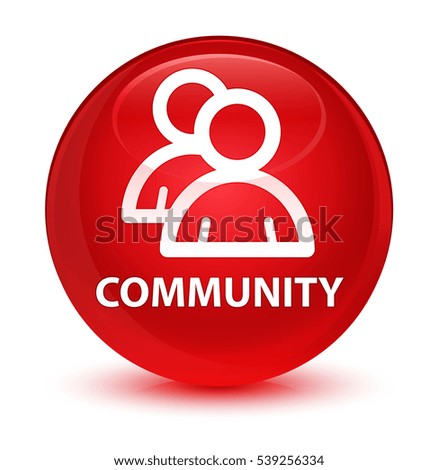 Community (group icon) glassy red round button