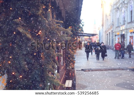 Christmas city landscape background blur sale