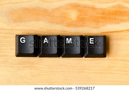 Game word with keyboard buttons