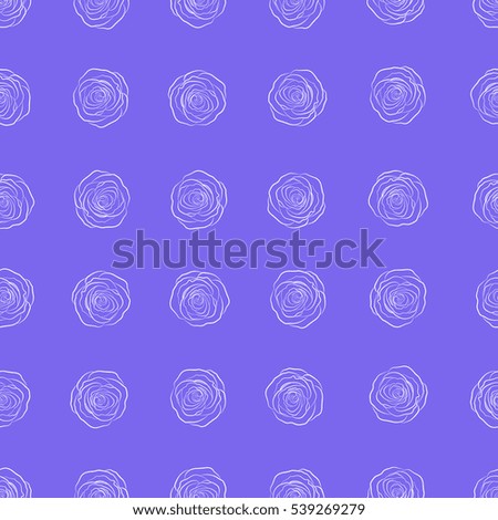 Seamless pattern with violet roses. Vector illustration. Abstract seamless background with flying violet roses silhouette.