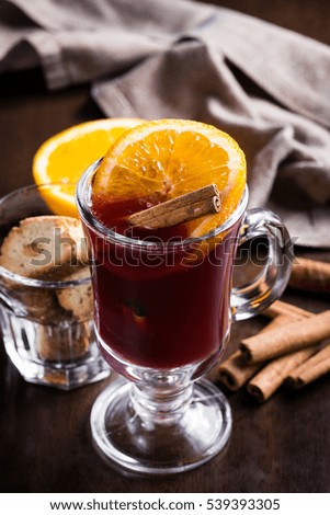 Mulled Wine Cocktail with Cinnamon Stick