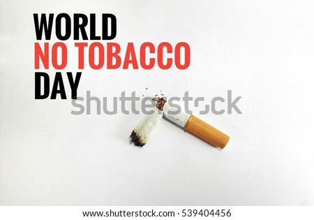 Campaign World No Tobacco Day and No Smoking Illustration Concept with broken cigarette. Great for Poster, Card And Banner.  Royalty-Free Stock Photo #539404456