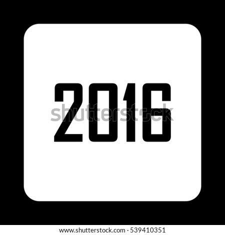 Happy new year 2016  - black vector icon