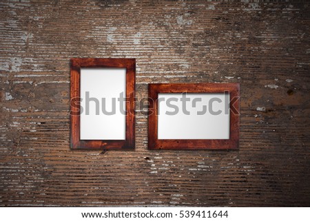 old wooden picture frame on wall