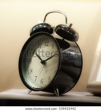 Vintage alarm clock, vintage picture tone process.