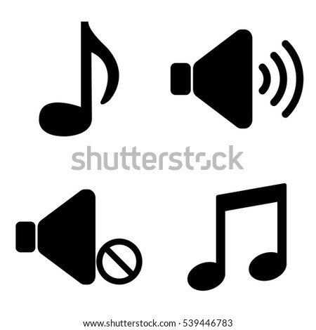Music and audio icons  vector set