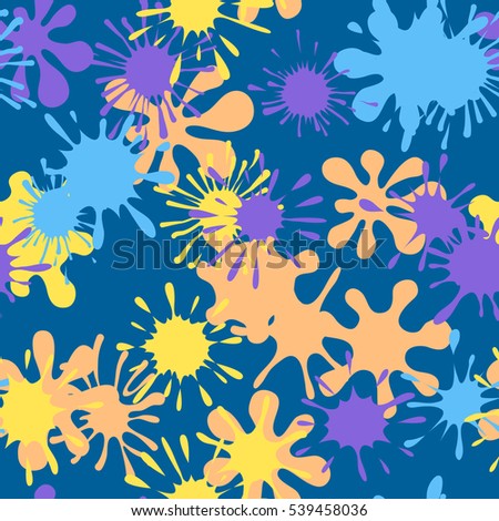 Seamless pattern of colored spots and blotches. Camouflage.