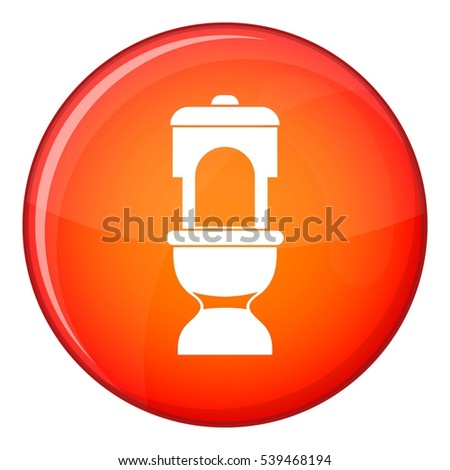 Toilet bowl icon in red circle isolated on white background vector illustration