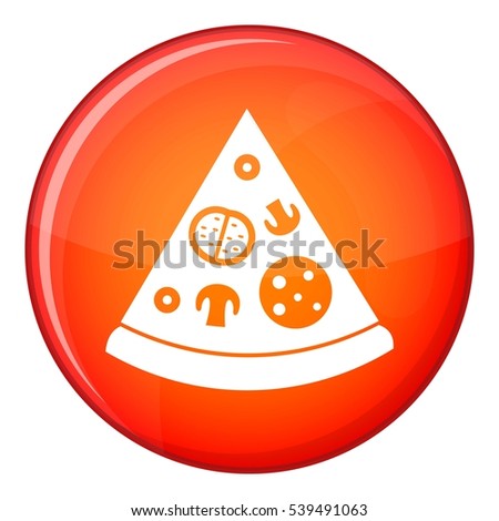 Slice of pizza in simple style isolated vector illustration