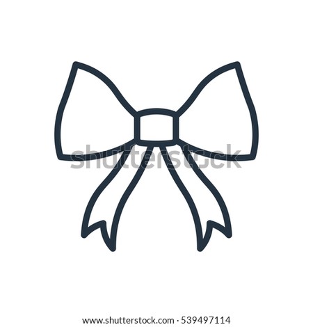 bow knot line web icon on white background