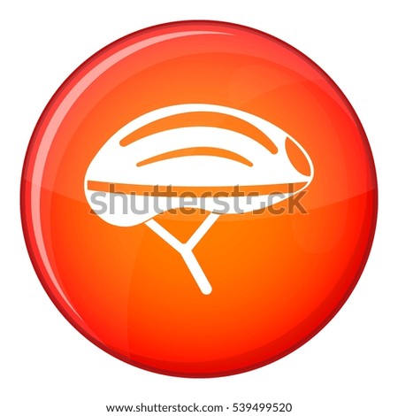 Bicycle helmet icon in red circle isolated on white background vector illustration