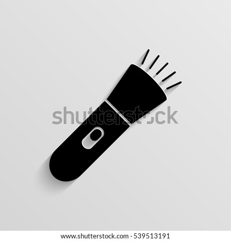 Flashlight vector icon with  shadow