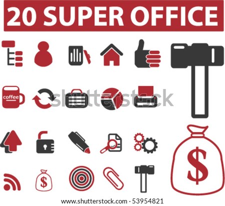 20 super office signs. vector