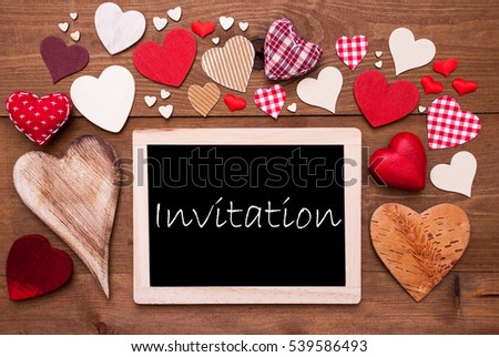 One Chalkbord, Many Red Hearts, Invitation