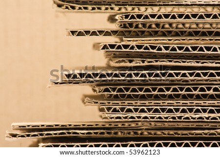 Close up of stacked brown recycled carton Royalty-Free Stock Photo #53962123