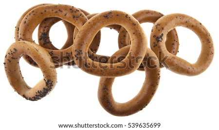 bagels isolated on white background closeup