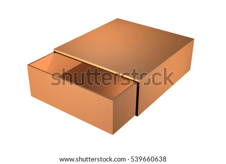 open blank box isolated on white background. 3d illustration

