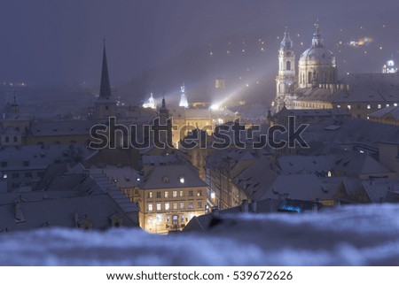 Christmas Time, City View Background, Prague, Czech Republic