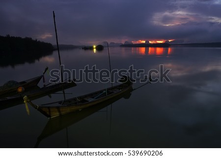 The Paddling Boat of Thailand/Sunset picture