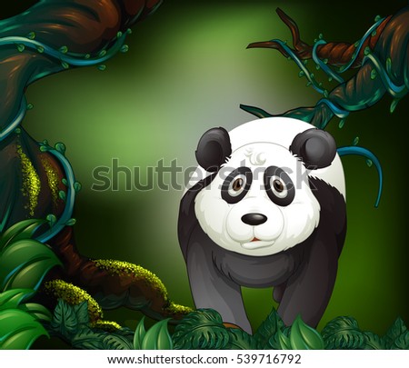 Panda in a forest scene
