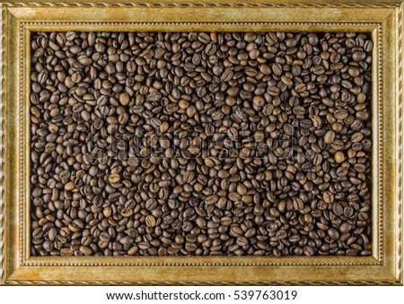 Coffee bean frame from the picture beautiful background view  the side. Concept