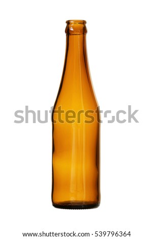 Brown Beer Bottle isolated on white background clipping path