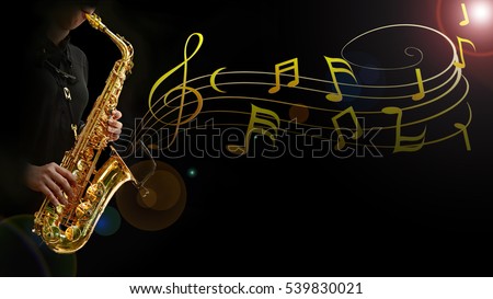 Hands of musicians who are blowing the saxophone music concept sketch style illustration