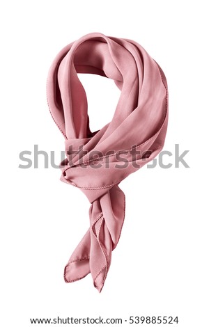 Pink silk tied neckerchief isolated over white Royalty-Free Stock Photo #539885524