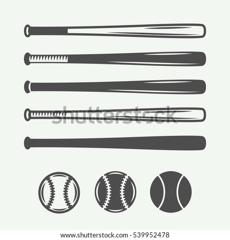 Vintage baseball logos, emblems, badges and design elements. Vector illustration

