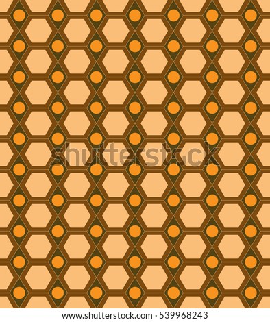 Honeycomb brown seamless pattern. Fashion graphic background design. Modern stylish abstract texture. Colorful template for prints, textiles, wrapping, wallpaper, website etc. Vector illustration
