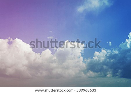 Layers clear blue sky with white clouds, spirituality