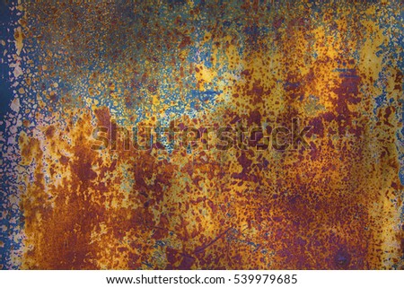 photo of colored weathered rusted iron piece