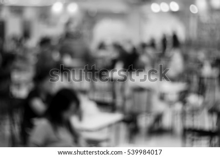 Blurred abstract background of People at Food Fair