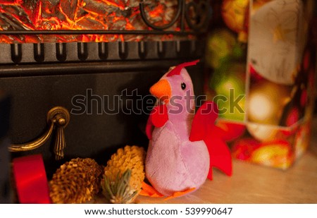 the symbol of the new 2017 rooster , Christmas gifts