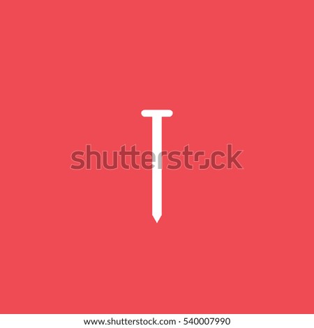 Building Construction Tool Nail Flat Icon On Red Background