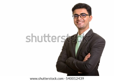 Young happy Persian businessman