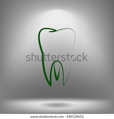 Icon of tooth. Dentistry symbol vector illustration