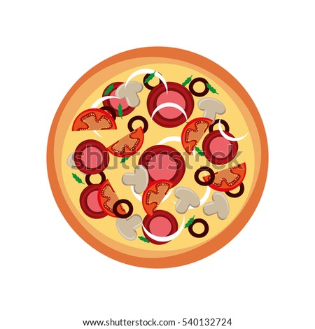 italian pizza isolated icon vector illustration design