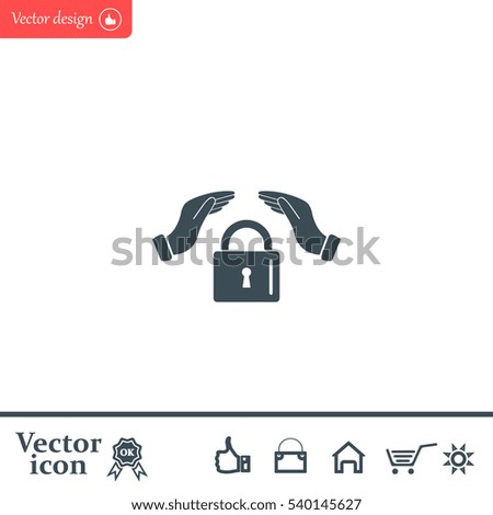 hand over the lock, vector icon
